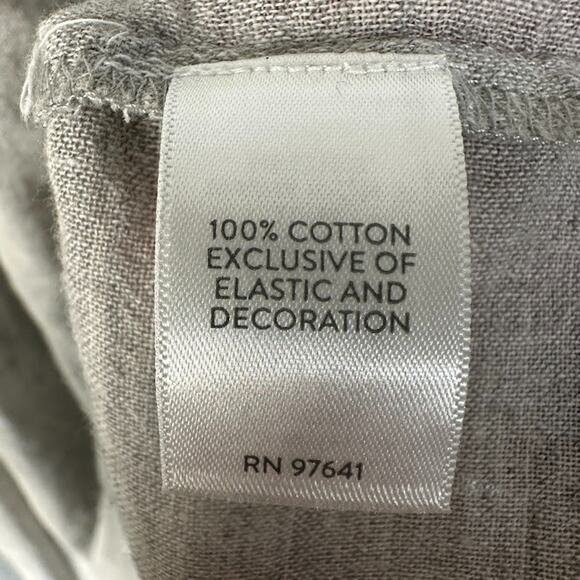 J Jill Top Womens Large Gray Embroidered Smocked 3/4 Length Sleeve Boho Preppy - Picture 9 of 14